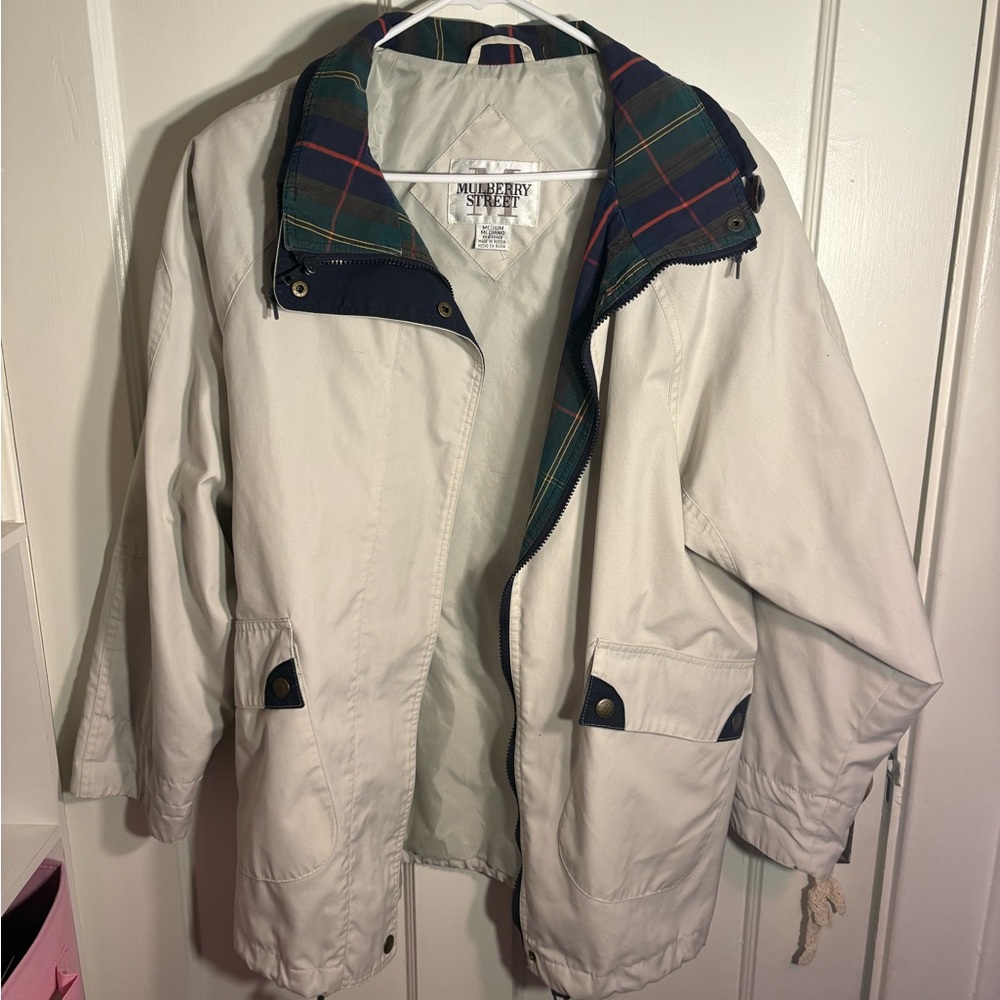 Mulberry Street Windbreaker with Plaid Lining